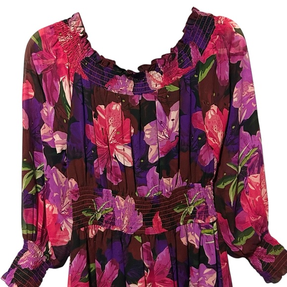 PETAL & PUP NWT Luanne Floral Off the Shoulder Long Sleeve Maxi Dress - Picture 9 of 15